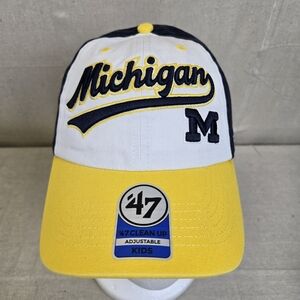 47 Brand University Michigan Wolverines Blue White Yellow Kids Hat